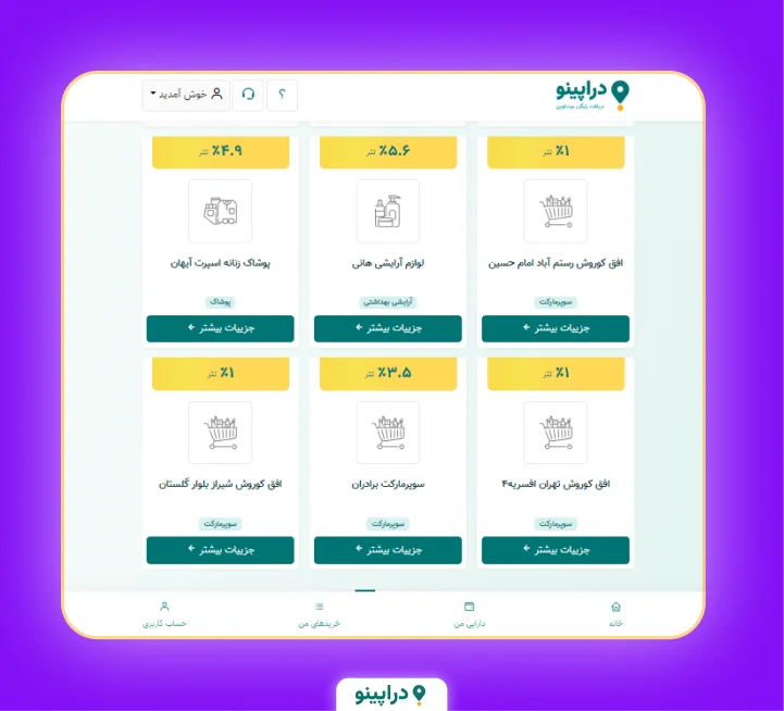 فروشگاه‌های طرف قرارداد دارپینو